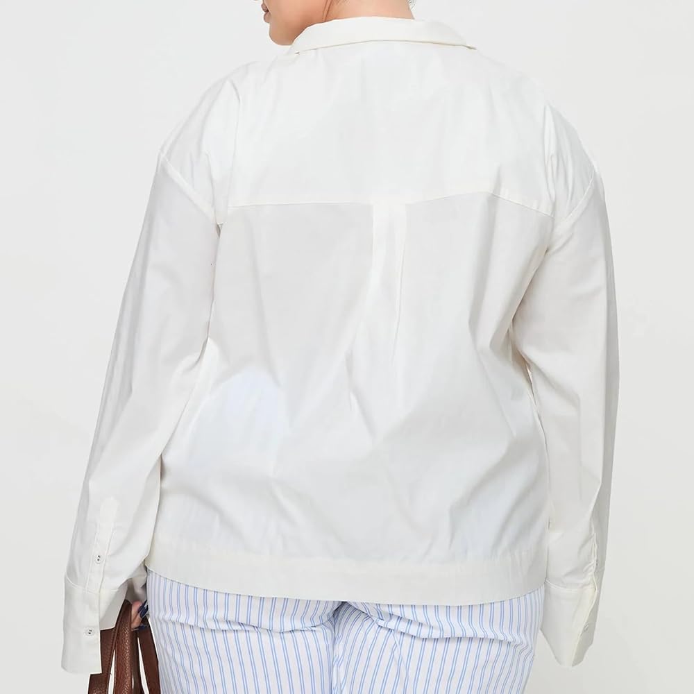 Womens Plus Size Tie Front Shirts Long Sleeve Bow Tie Solid